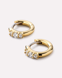 14K Gold Plated Cubic Zirconia Huggie Hoops Earrings For Women Ana Luisa Rosie