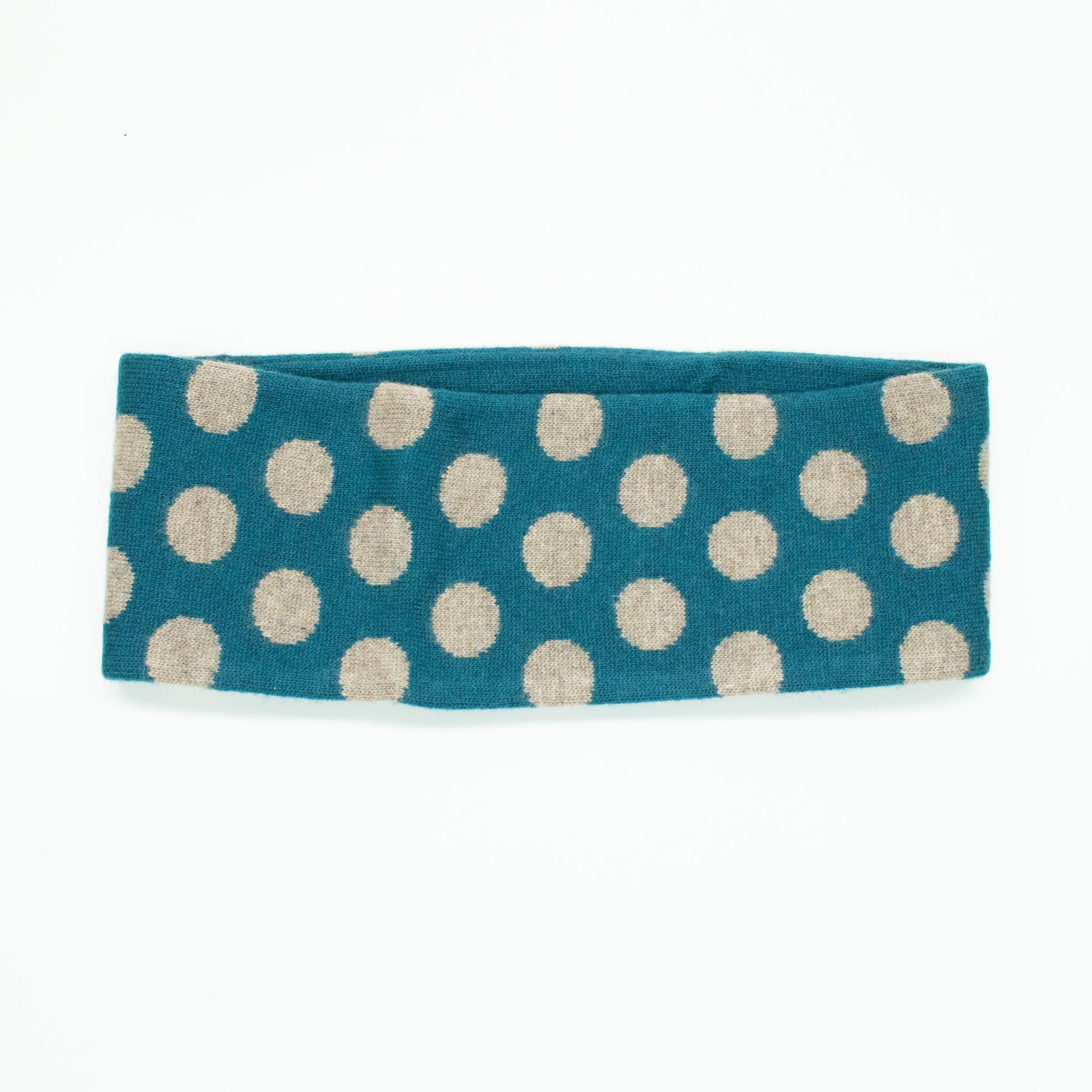 Womens | Polka Dots Design Headband | Teal/Sable Brown
