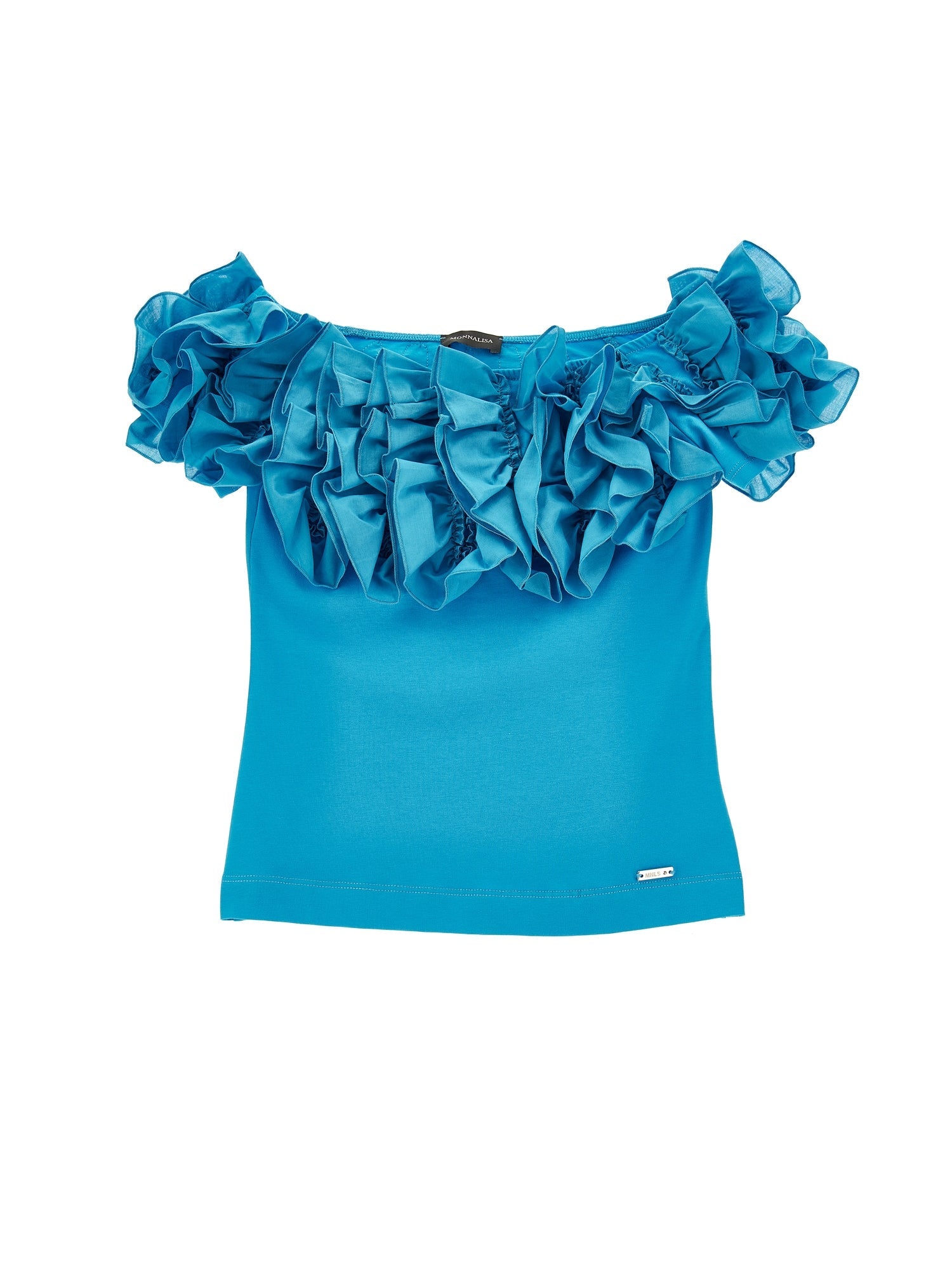 Girls | Frou Frou Cotton T-Shirt | Cornflower Blue