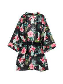 Girls | Jungle Print Kimono Jacket | Black