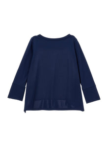 Girls | Long T-Shirt With Side Slits | Navy Blue