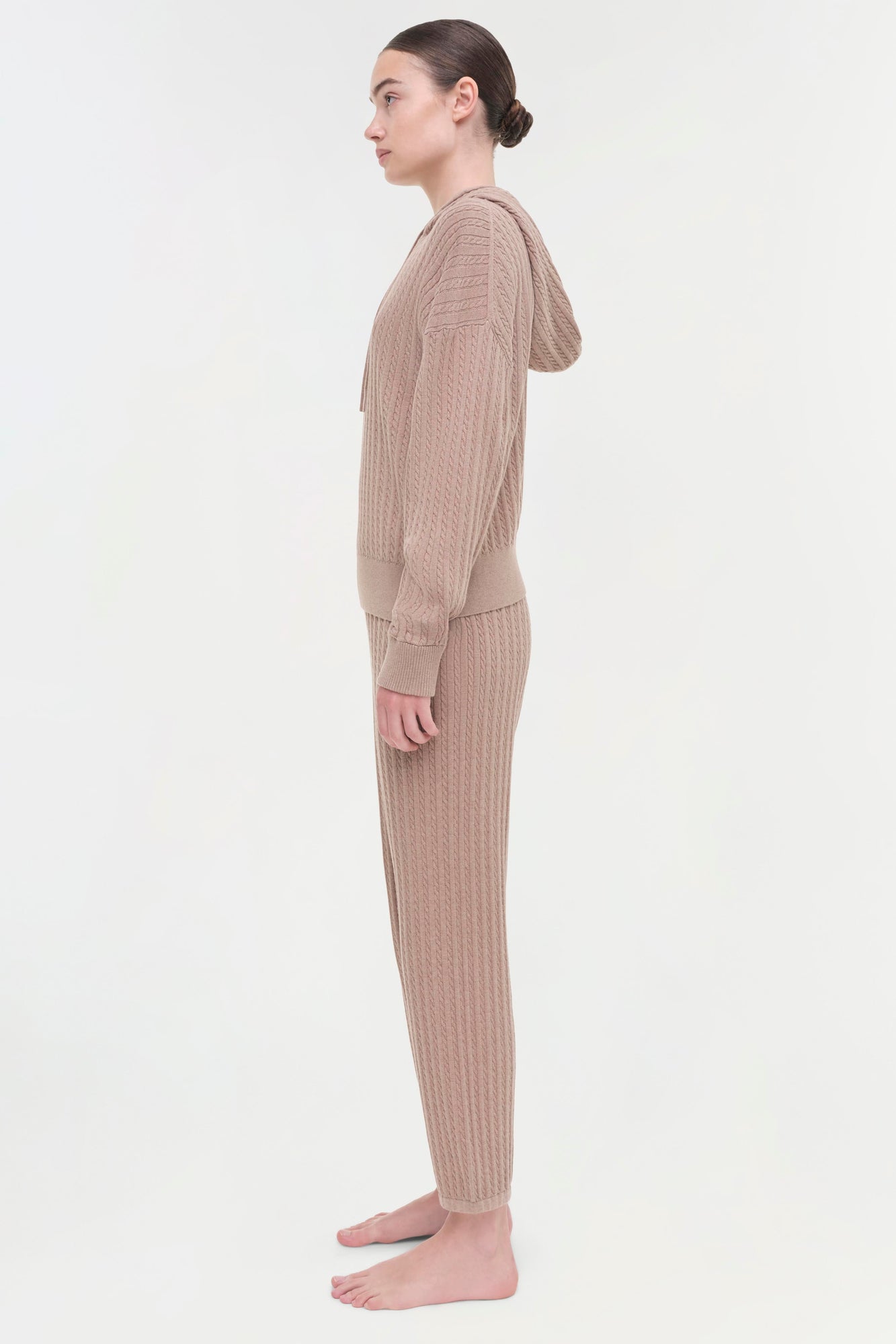 Womens | Cable Joggers | Heather Teak