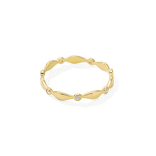 Womens | 0.07 CT Round Cut Lab Grown Accent Diamond | Fashion Band Ring | 14K Yellow Gold Plated Silver | G-SI