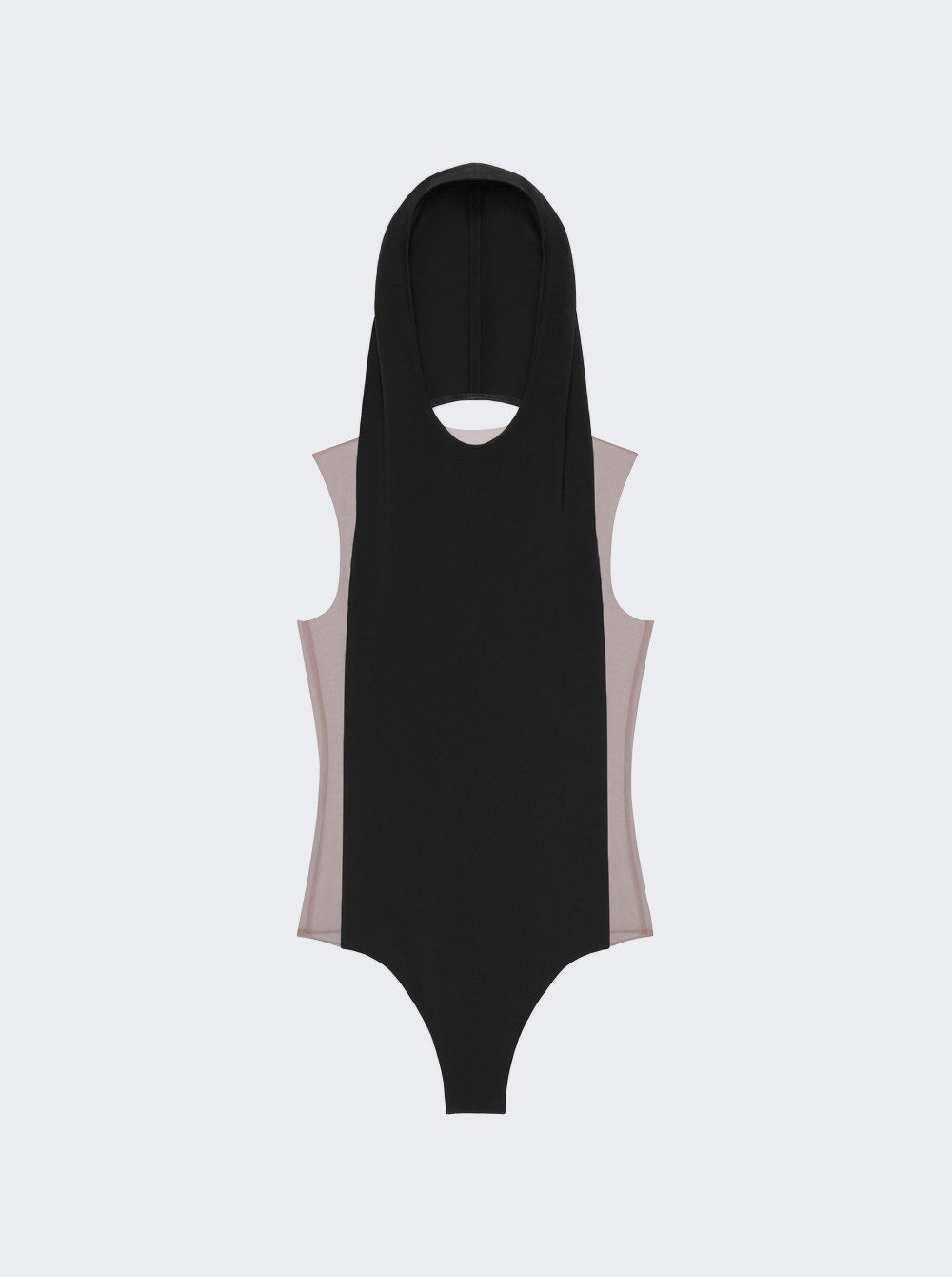 Women | Courrèges | Frame Illusion Hooded Bodysuit Chocolate And Black