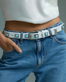 No. 2 Belt | Chalk/Skyblue