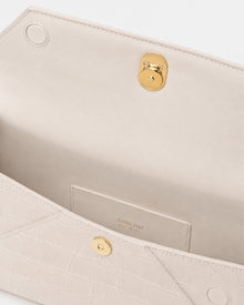 Cassandra Clutch | Cream Croc