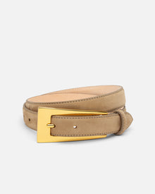 No. 10 Belt | Taupe Suede/Gold