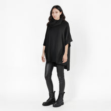 Womens | Turtleneck Poncho | Black