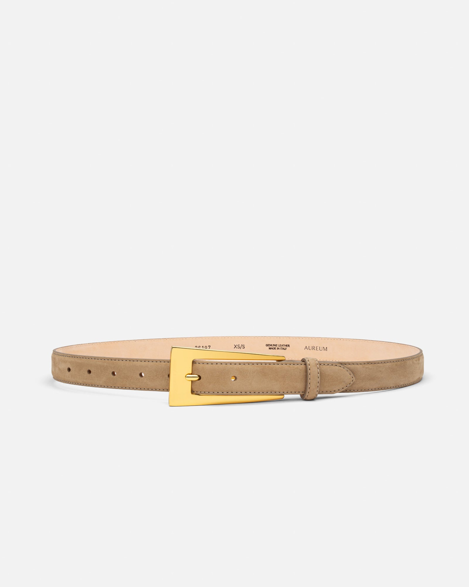 No. 10 Belt | Taupe Suede/Gold