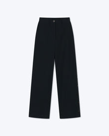 Womens | Nessa Cotton Straight-Leg Pants | Off Black