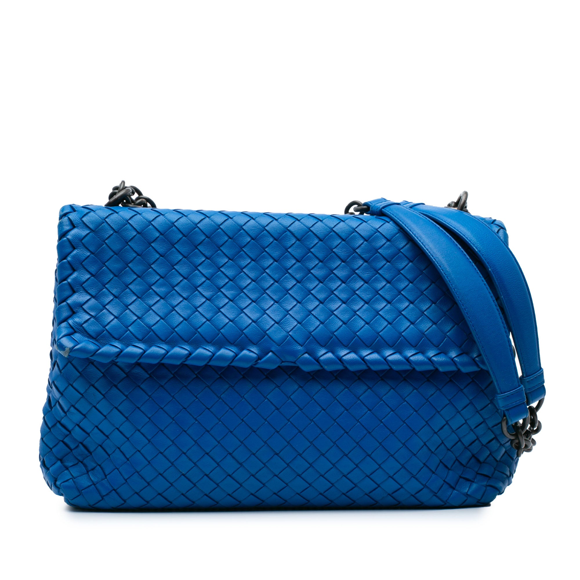 Bottega Veneta | Pre-Owned Medium Nappa Intrecciato Olimpia Shoulder Bag - I | Blue