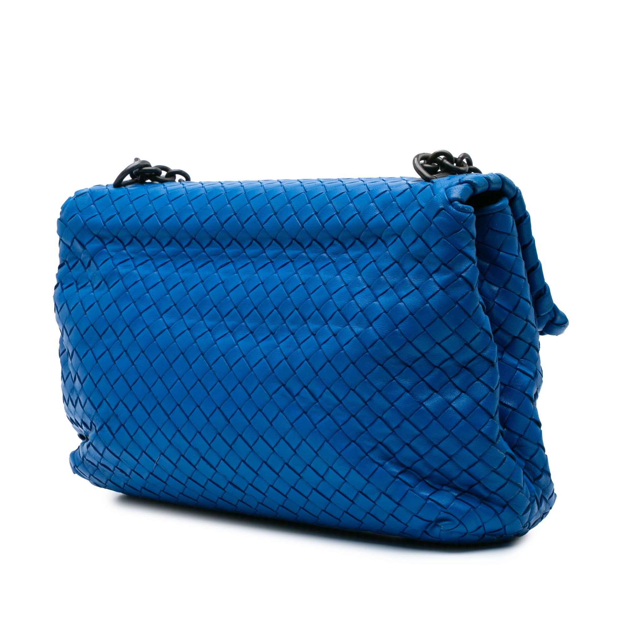 Bottega Veneta | Pre-Owned Medium Nappa Intrecciato Olimpia Shoulder Bag - I | Blue