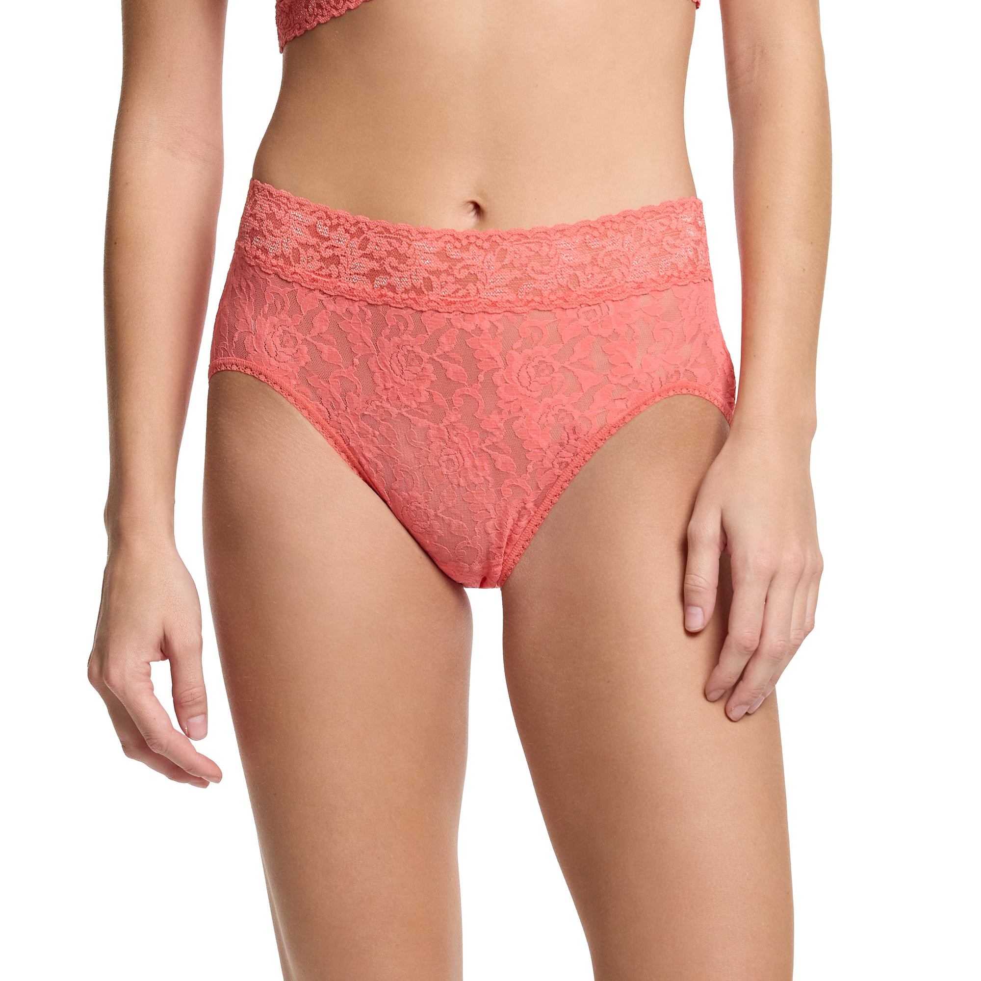 Signature Lace French Brief | Courageous Coral