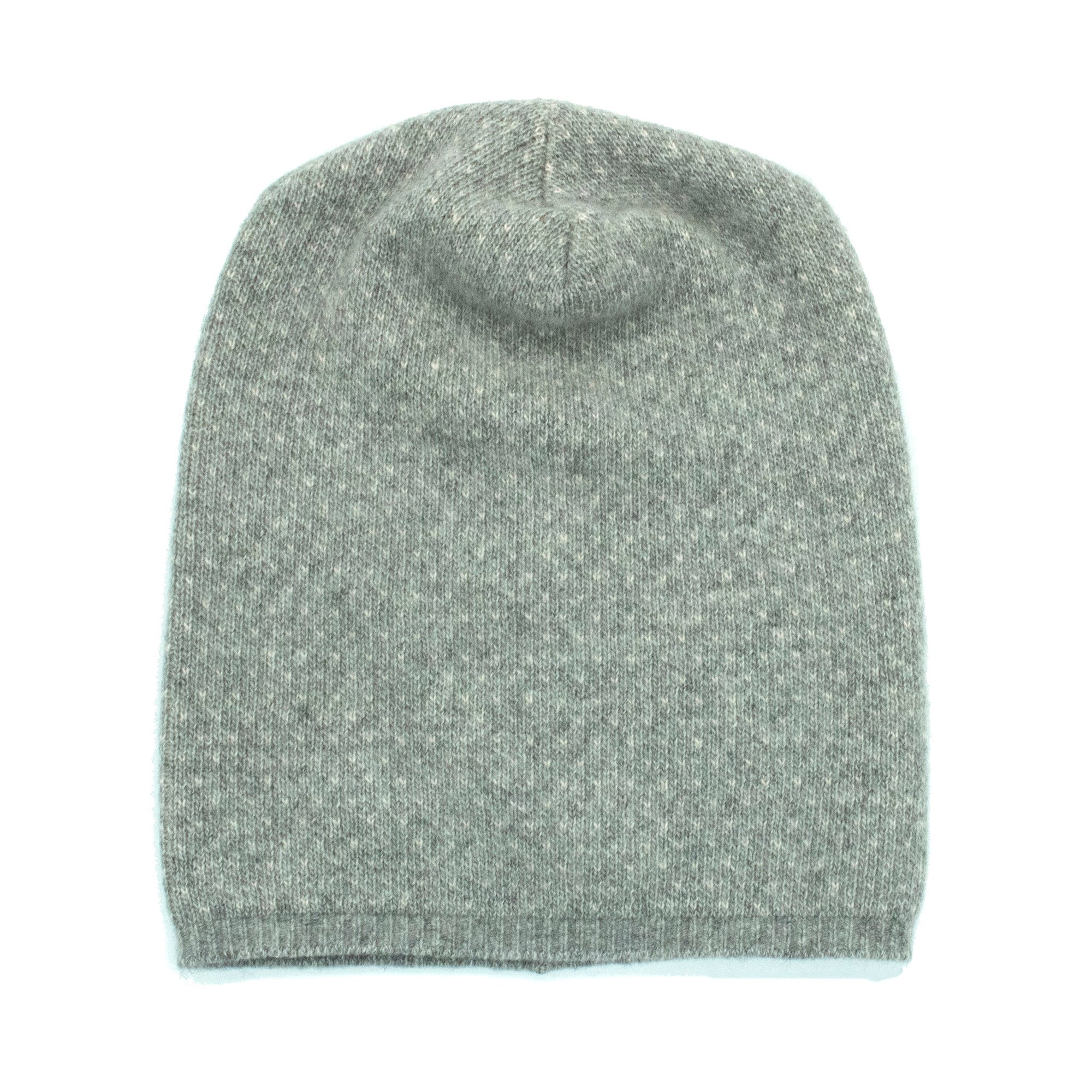 Cashmere Slouchy Hat In Fancy Design | Light Grey