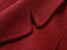 double-breasted wool coat | Wine Red