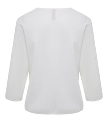 3/4 Sleeve V-Neck Blouse | White