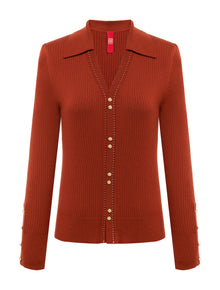 Button Cardigan | Red