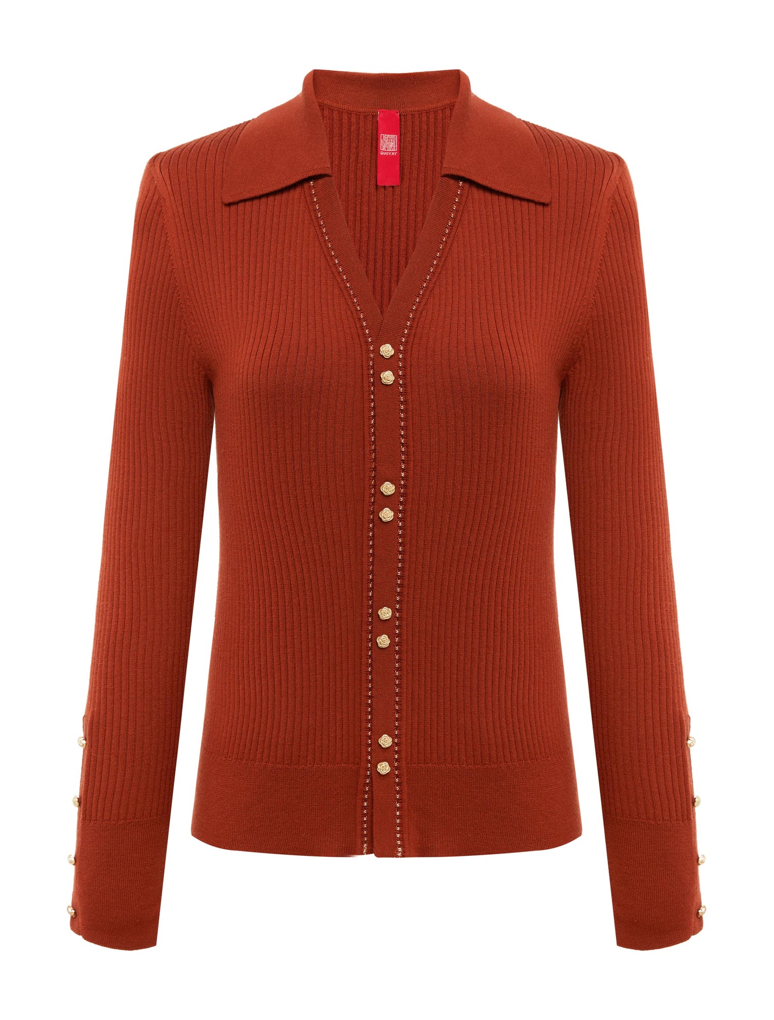 Button Cardigan | Red
