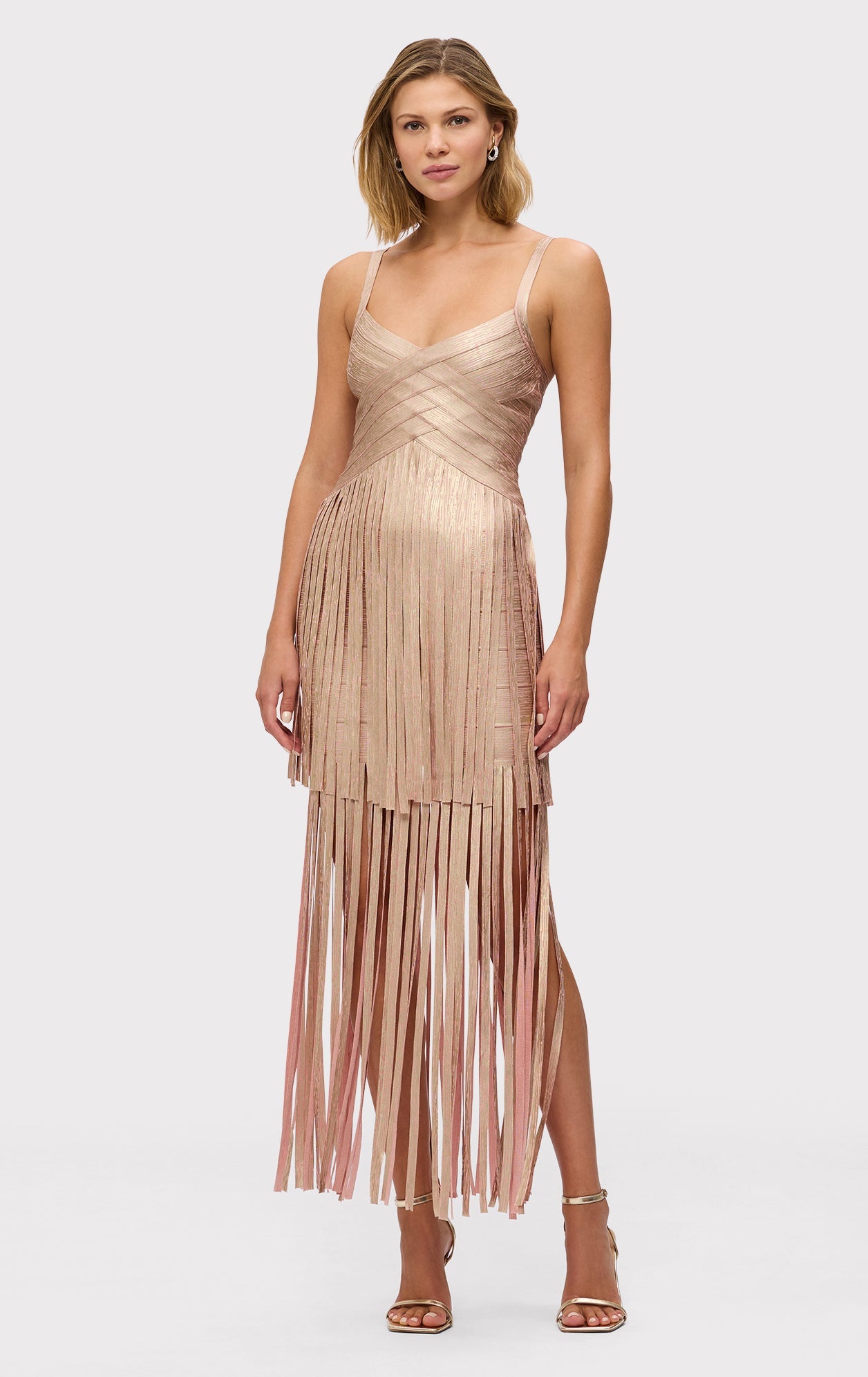 The Metallic Vivienne Gown | Rose Gold Foil