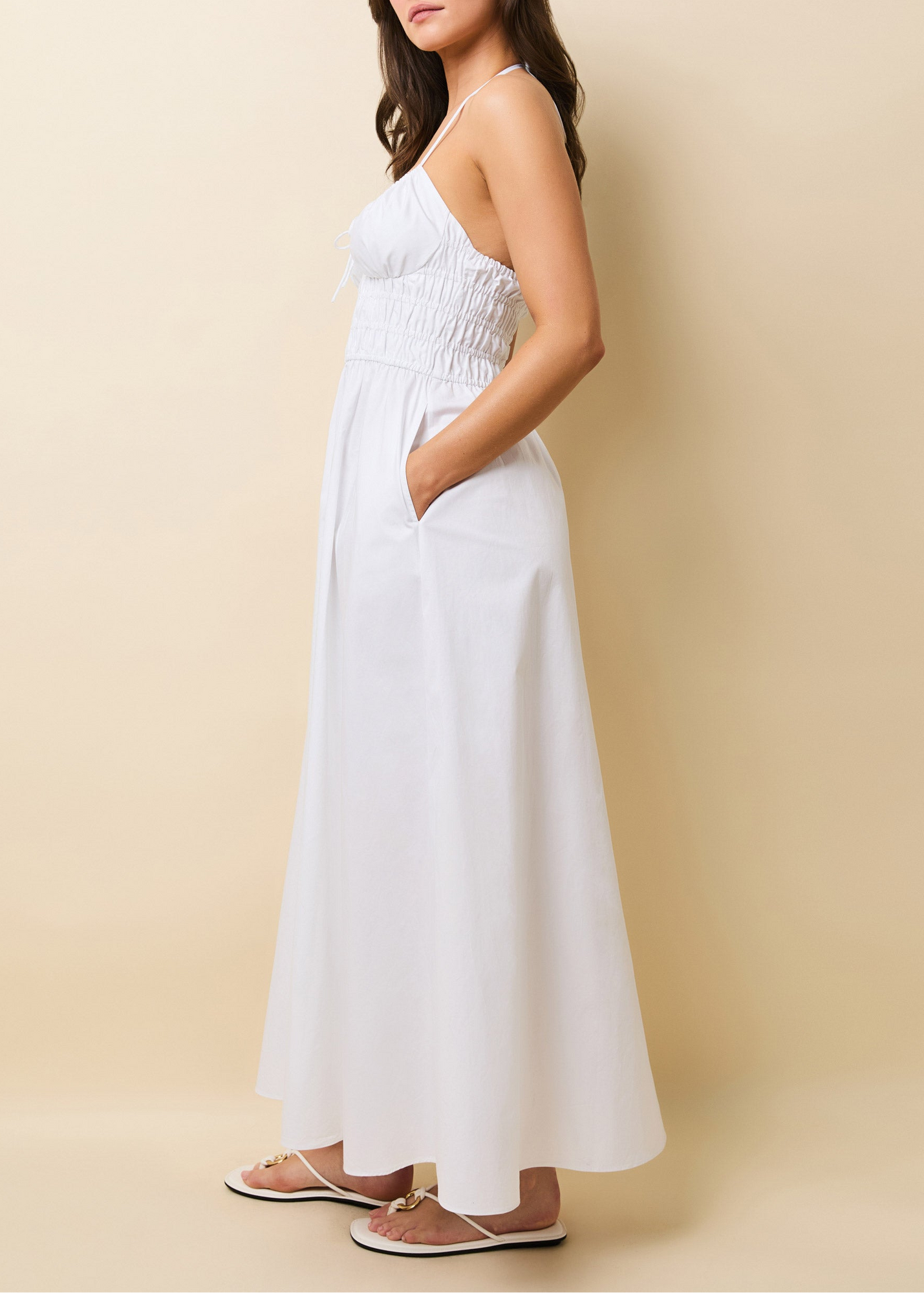Womens | Lolita Halter Dress Poplin | Optic White