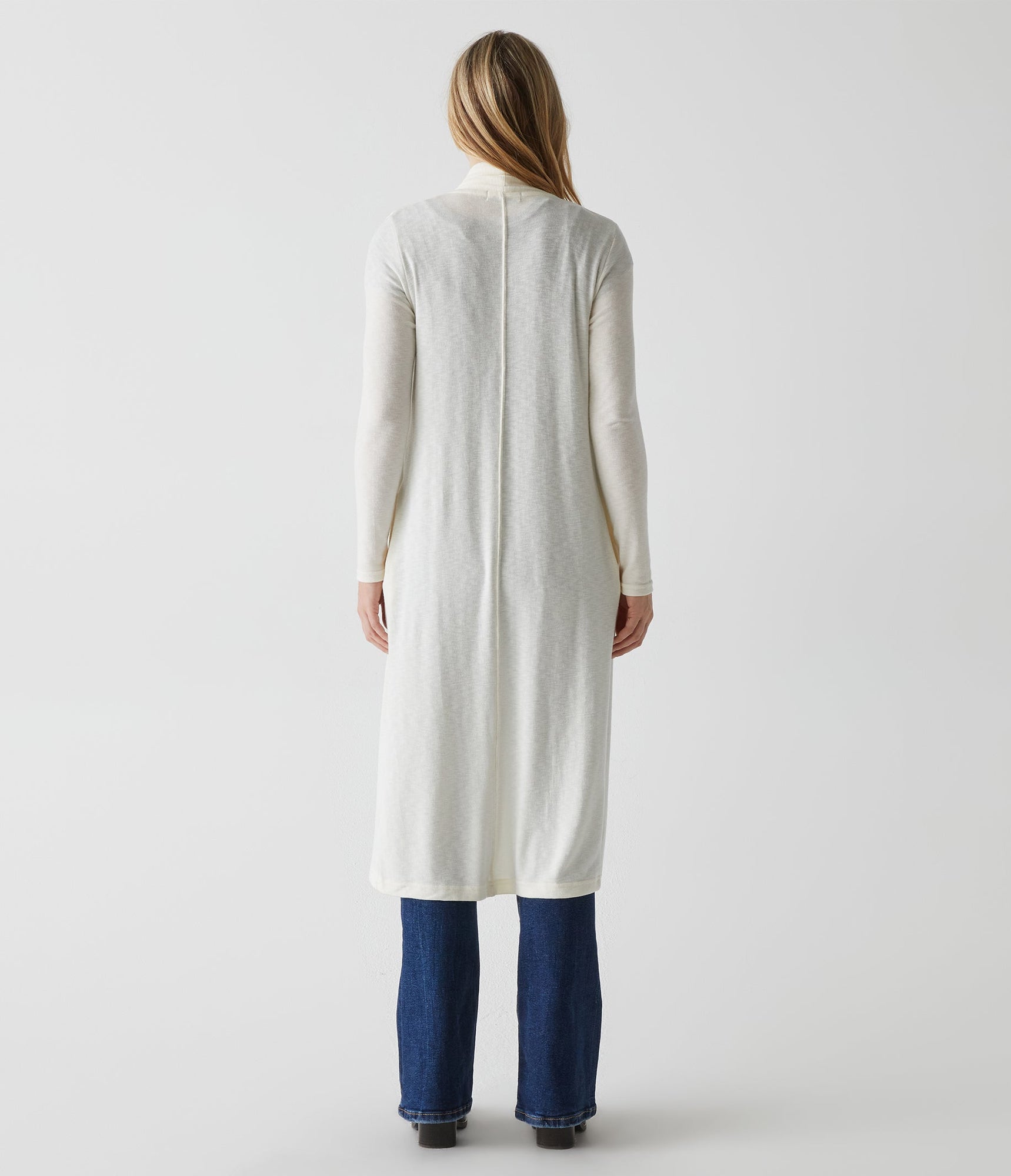 Izzy Longline Open Cardigan | Chalk