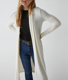 Izzy Longline Open Cardigan | Chalk