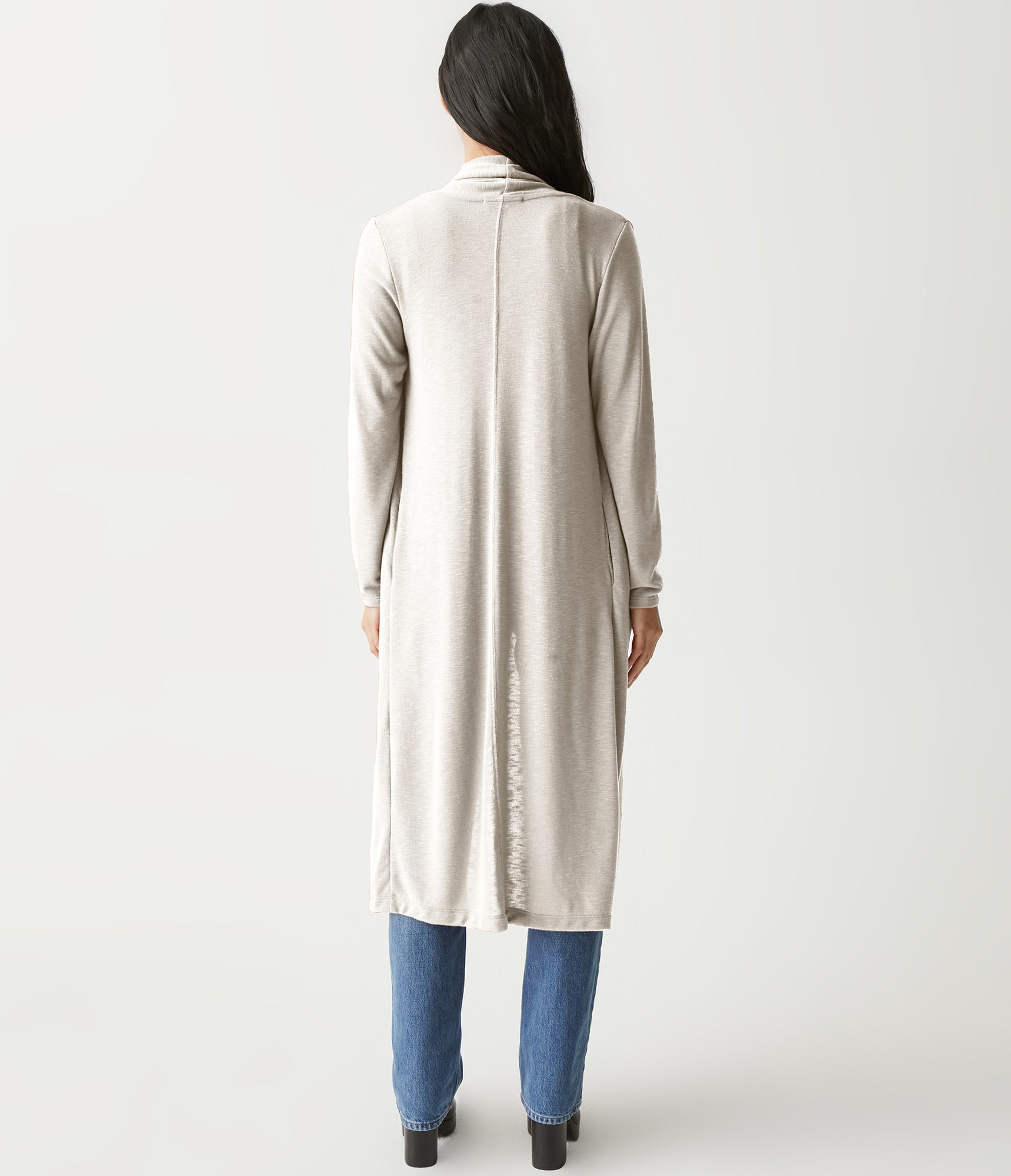 Izzy Longline Open Cardigan | Oatmeal