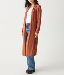 Izzy Longline Open Cardigan | Pecan
