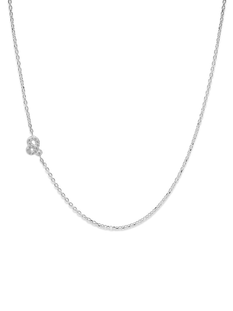 Love Letter Pave Zodiac Necklace | Diamonds | 14K White Gold