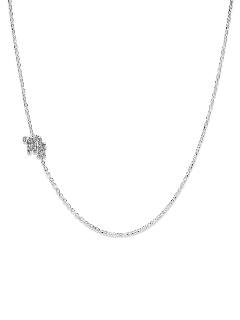 Love Letter Pave Zodiac Necklace | Diamonds | 14K White Gold