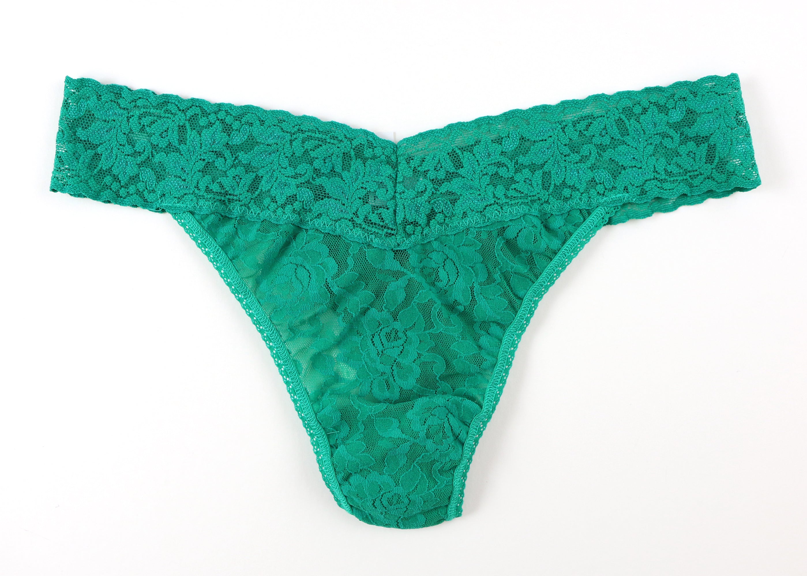 Plus Size Signature Lace Original Rise Thong | Malachite