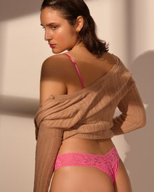 Signature Lace Original Rise Thong | Amused (Pink)