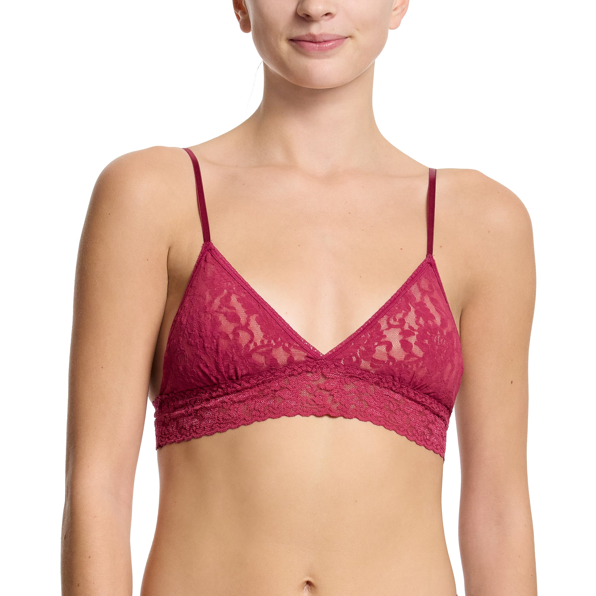 Signature Lace Padded Bralette | Merlot (Red)