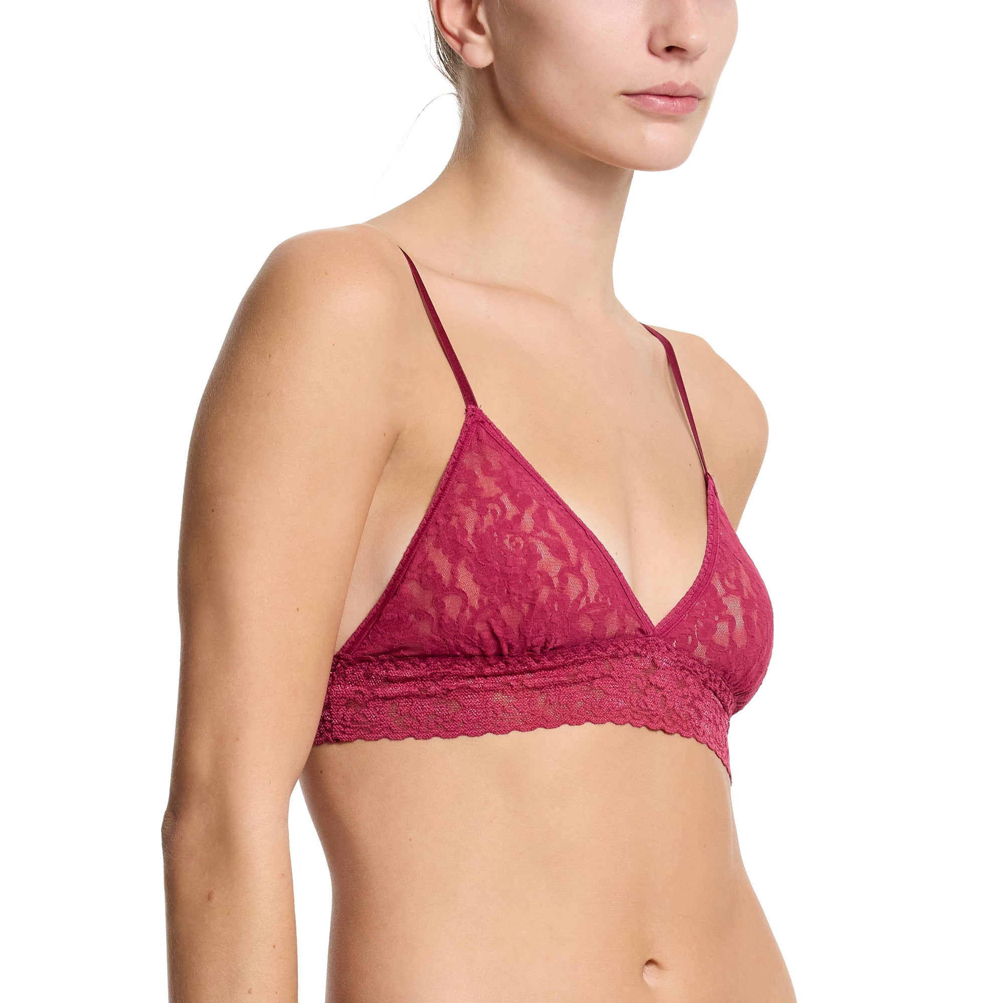 Signature Lace Padded Bralette | Merlot (Red)