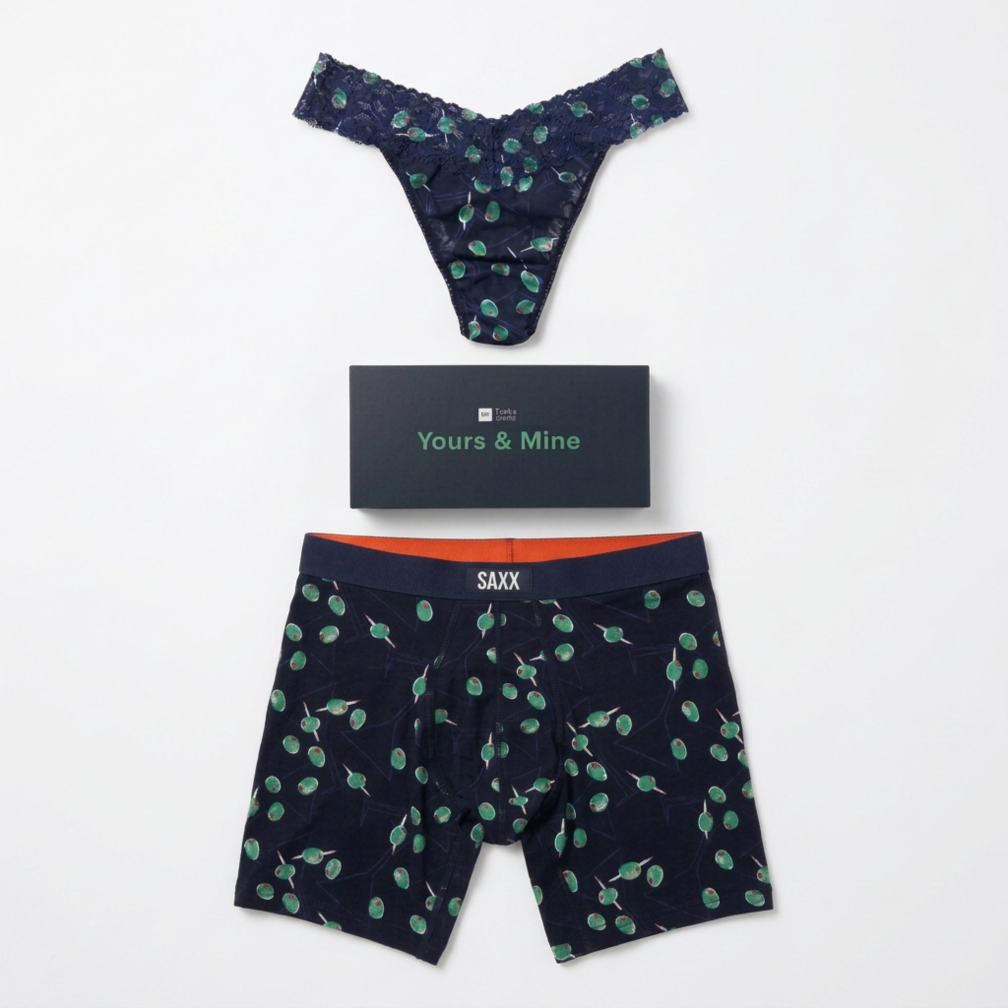 Signature Lace Original Rise Thong & Saxx Boxer Brief | Olive You - Maritime