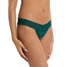 Signature Lace Low Rise Thong | Mountain Green