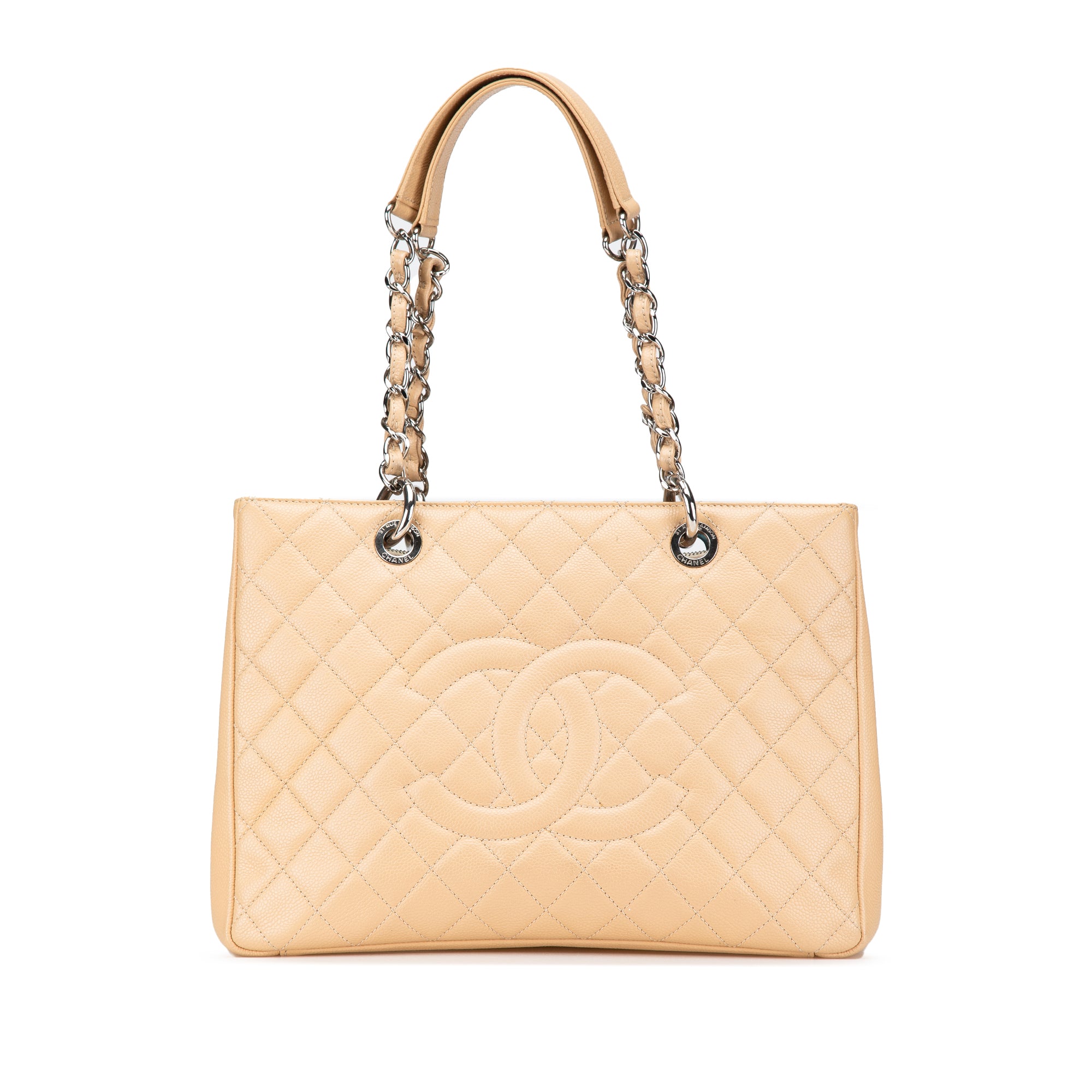 Chanel | Pre-Owned Caviar Grand Shopping Tote | Brown/Light Beige
