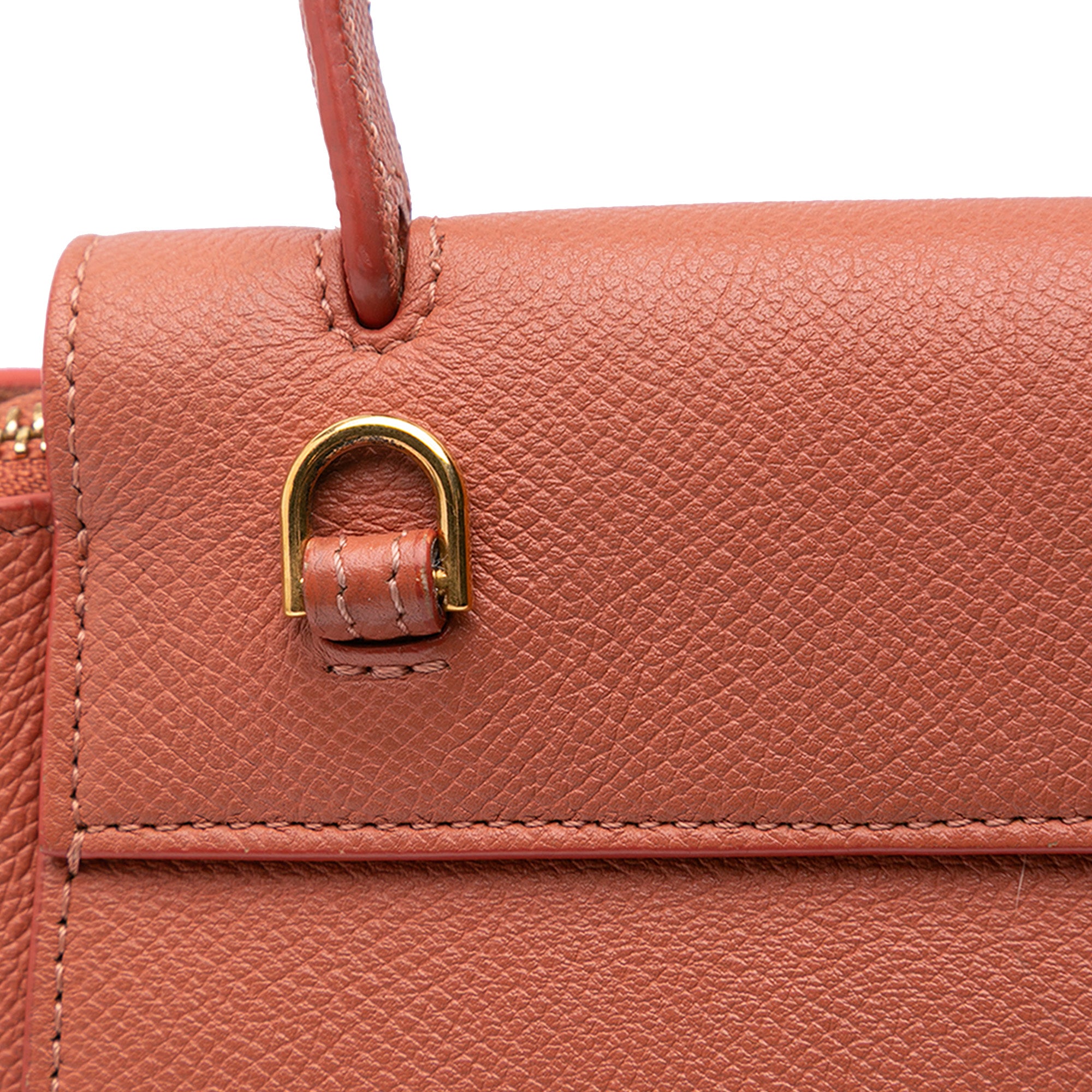 Celine | Pre-Owned Pico Grained Calfskin Belt Bag | Orange