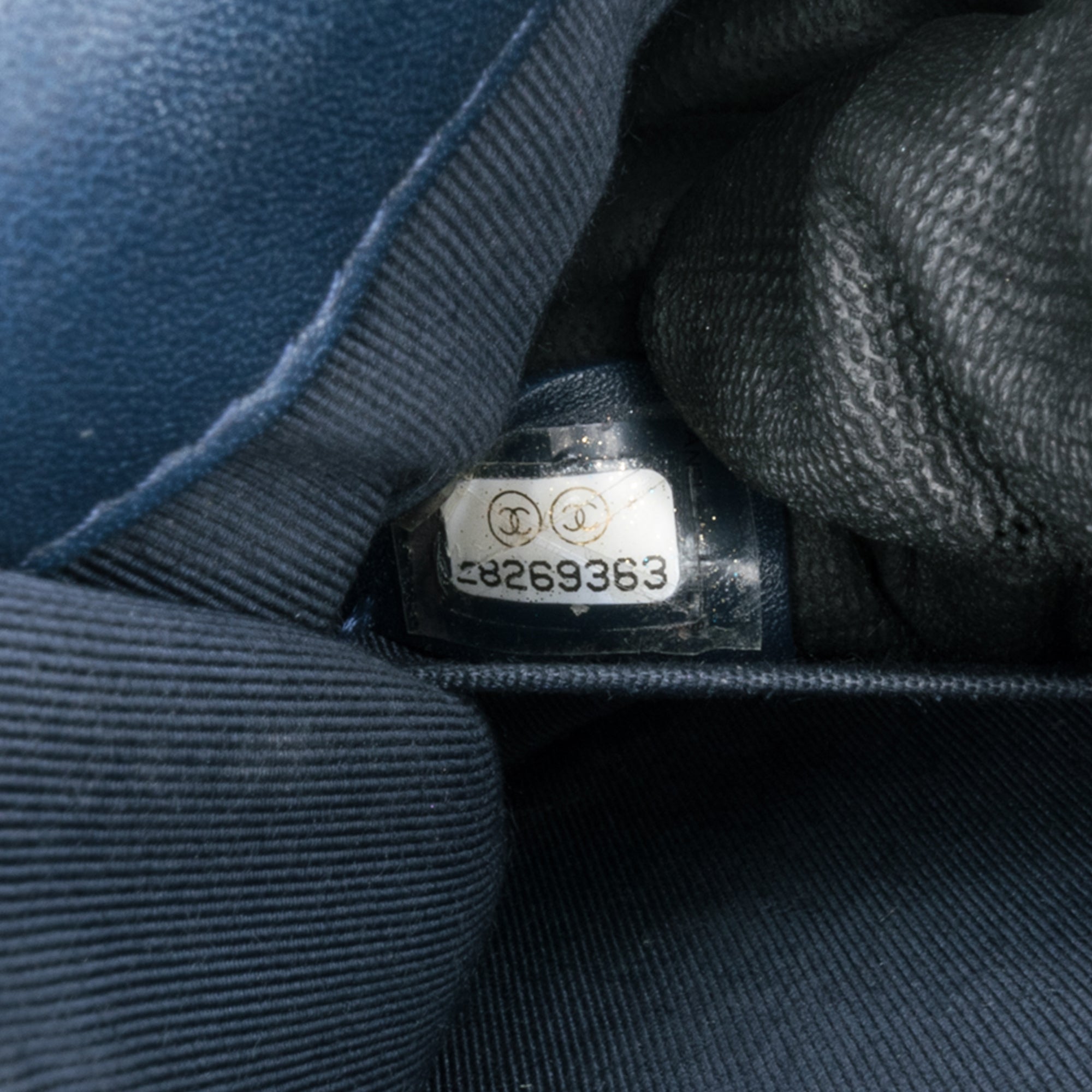 Chanel | Pre-Owned Metallic Lambskin Striped North South Boy Flap | Gold