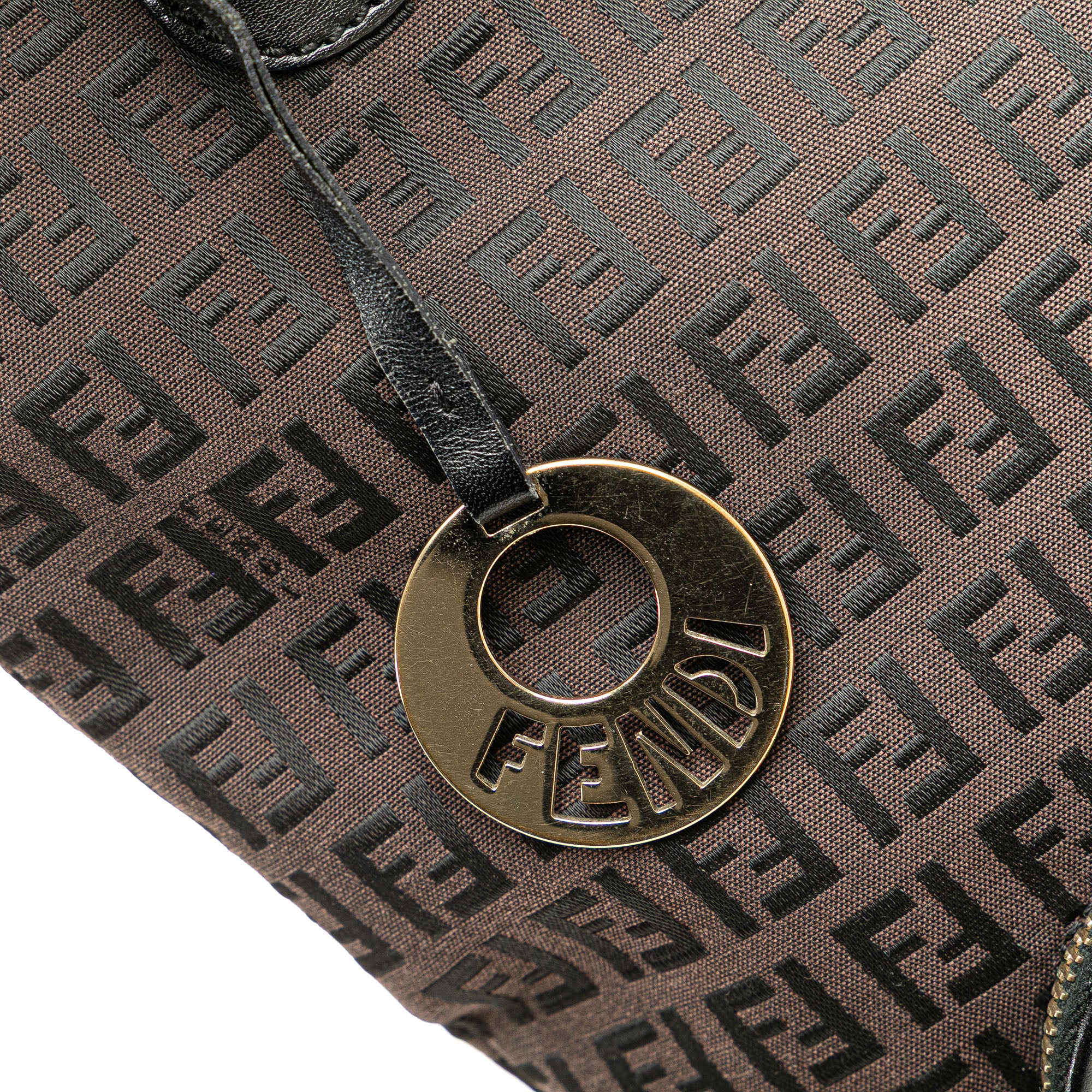 Fendi | Pre-Owned Zucchino Canvas Chef Front Pocket Shopping Tote | Brown/Dark Brown