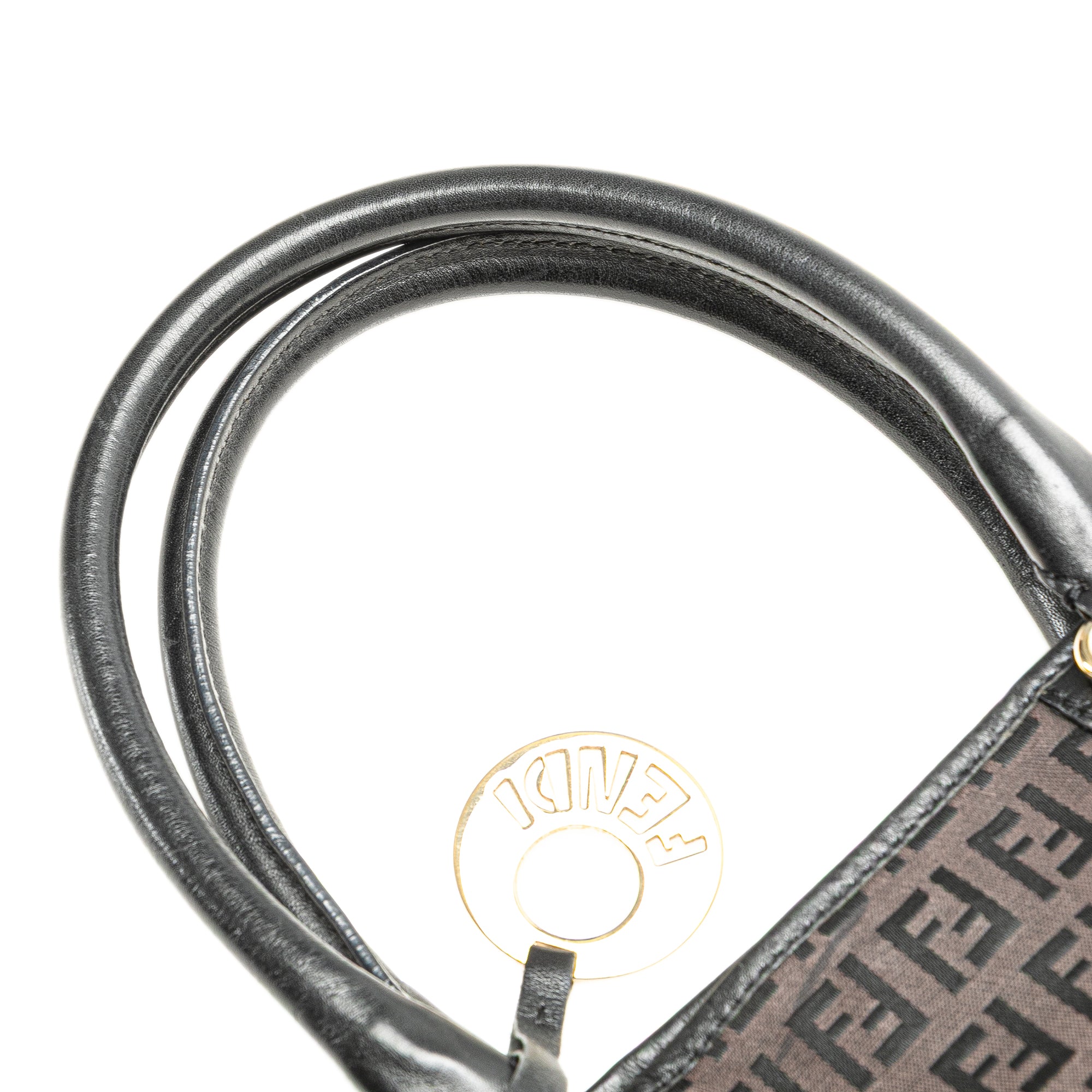 Fendi | Pre-Owned Zucchino Canvas Chef Front Pocket Shopping Tote | Brown/Dark Brown