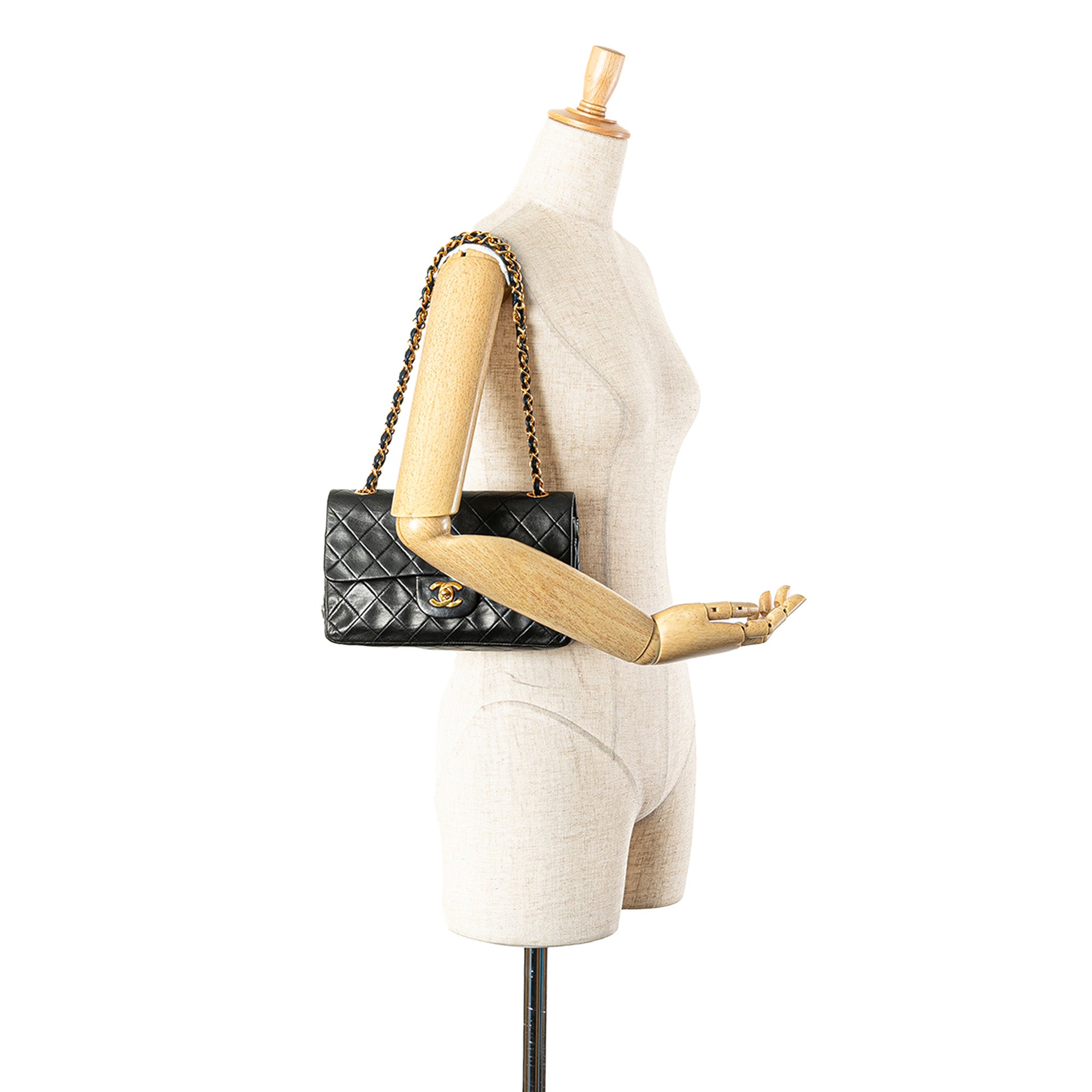 Chanel | Pre-Owned Small Classic Lambskin Double Flap - I | Black