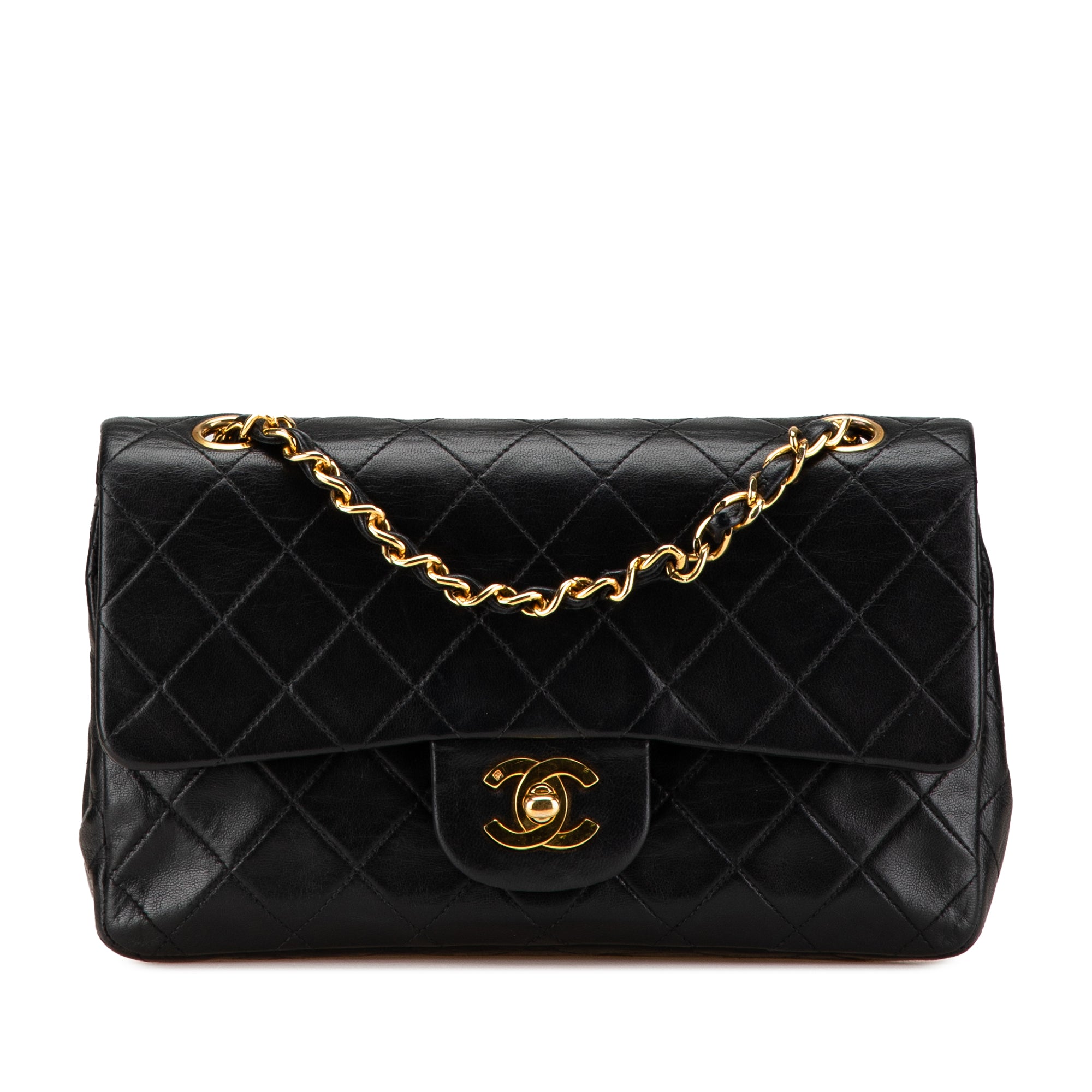 Chanel | Pre-Owned Small Classic Lambskin Double Flap - I | Black
