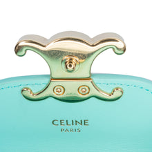 Celine | Pre-Owned Leather Triomphe AirPods Case with Strap - I | Blue/Turquoise