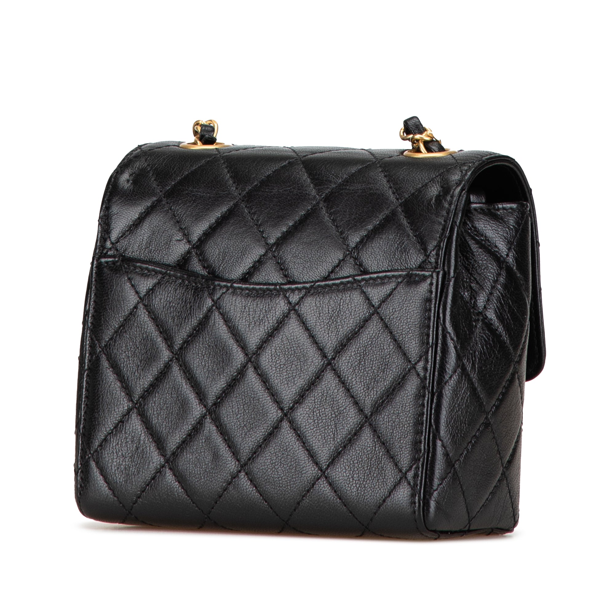 Chanel | Pre-Owned Mini Square Classic Goatskin Single Flap | Black
