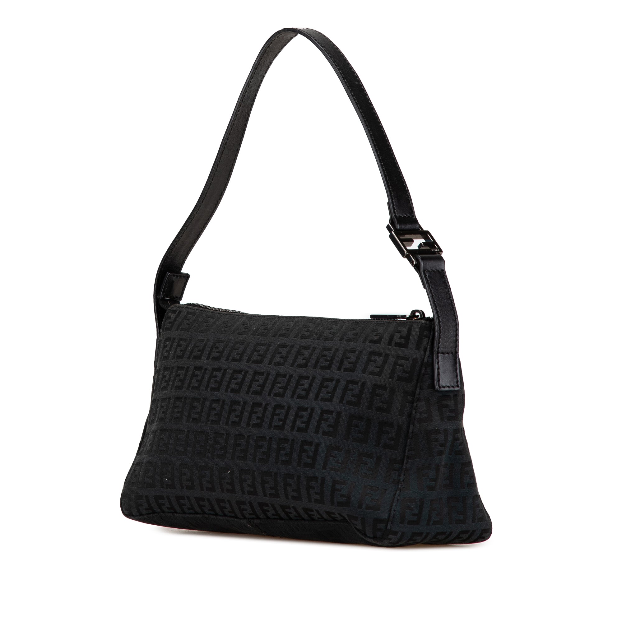 Fendi | Pre-Owned Zucchino Canvas Shoulder Bag | Black