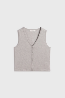 Knit Button Closure Vest - Almina Concept 