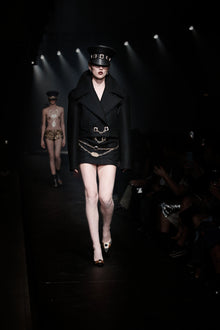 Gemstone Button Mini Skirt | Black