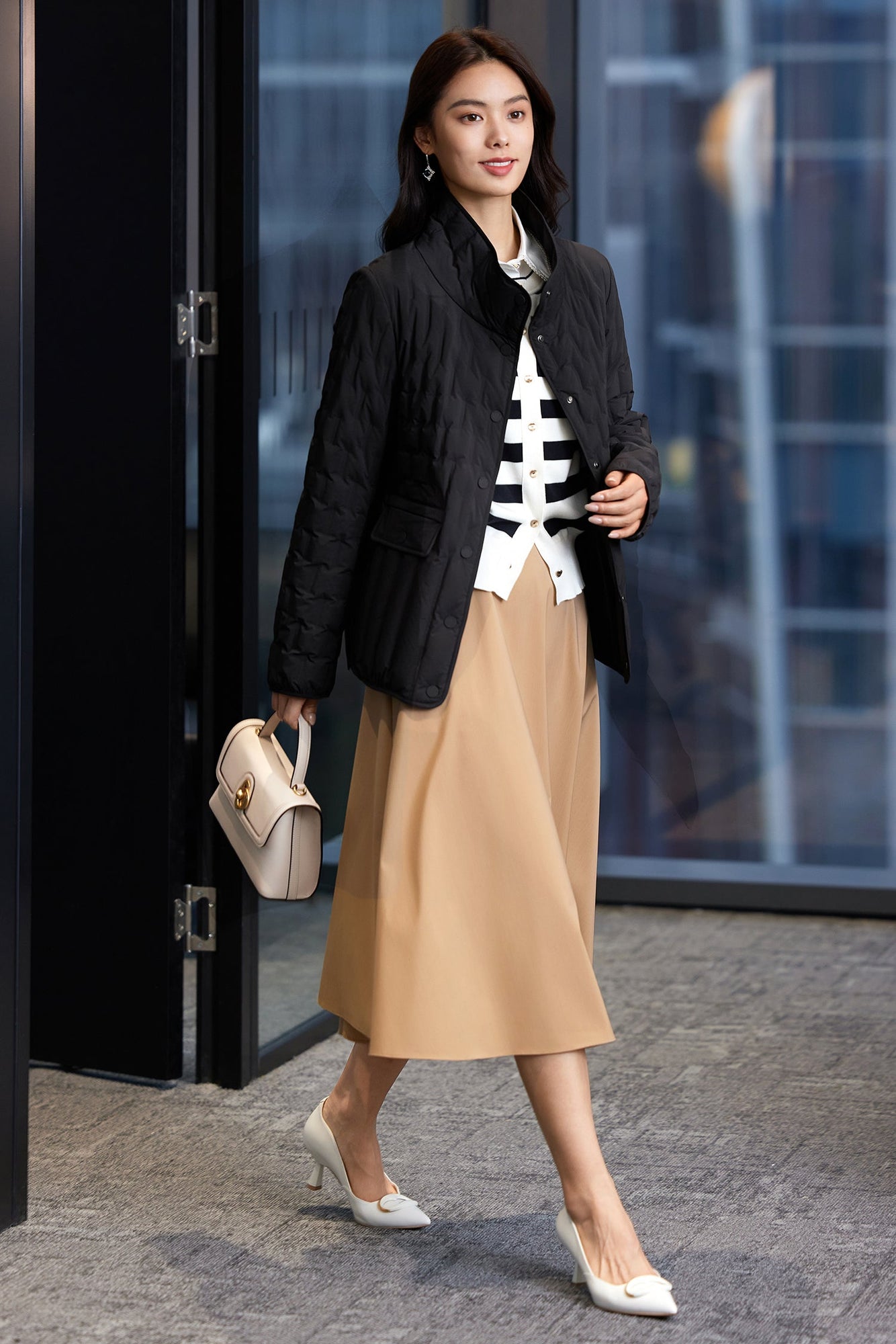 Merino Wool Knitted Cardigan | Navy
