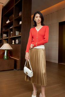 Merino Wool Knit Sweater | Red